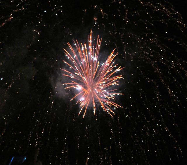 We simply just enjoyed the fireworks raining down all around us.