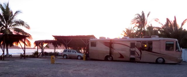 Here we are all turned around, hooked up and ready to go on Tuesday evening.