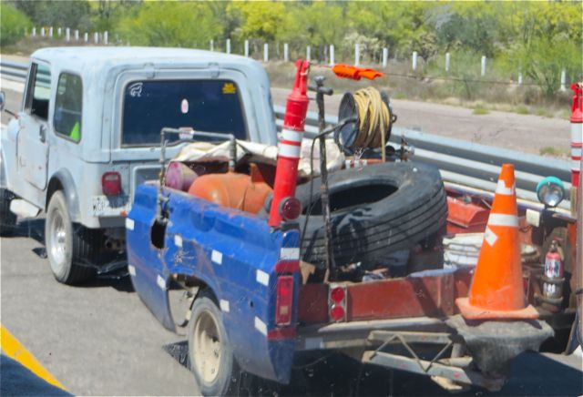 Very odd and very slow driving combination.