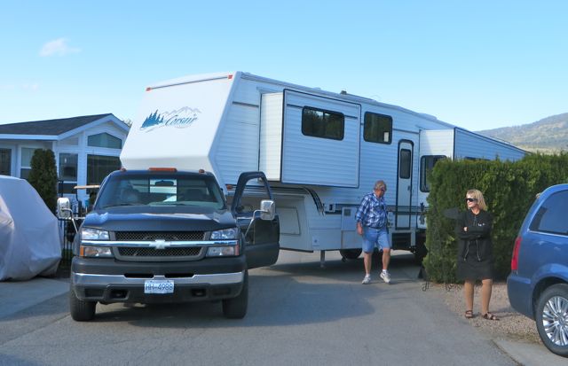 Shortly thereafter a third driver showed up. He is the fellow who transports all the RV's for the RV dealershipup the road.