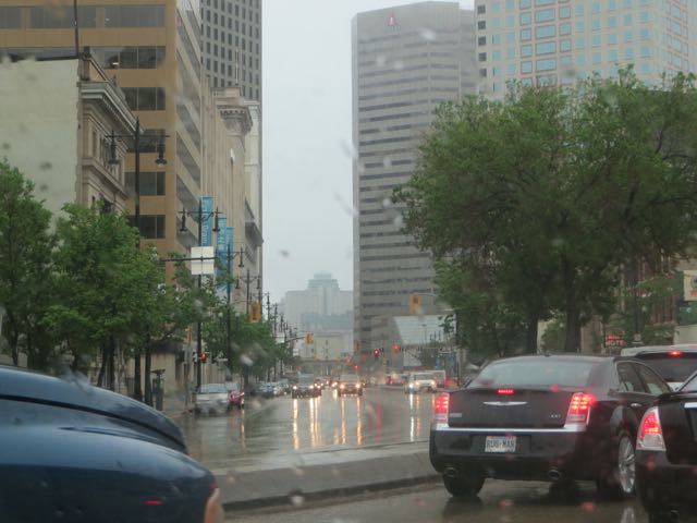 As you can see we did not have great weather. This is that famous Winnipeg corner of Portage and Main.