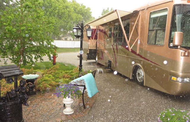 Colin took this shot of the ping pong size hail that fell a few times.