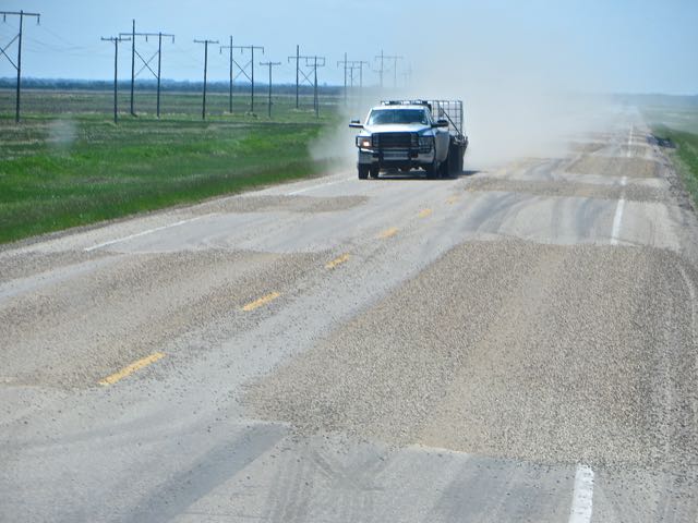 So much road construction and then you get idiots like this who kick up loose gravel along the newly repaired road.
