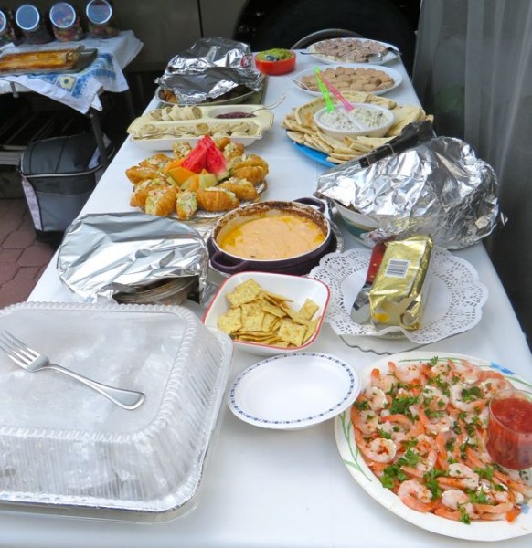 I only got the memo about bringing appies, not dinner! I had no idea.