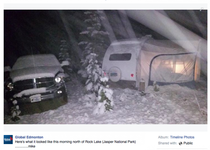 Can you believe this? It's true. Taken just a week ago on Sept. 4th in Alberta, not too far from Jasper.