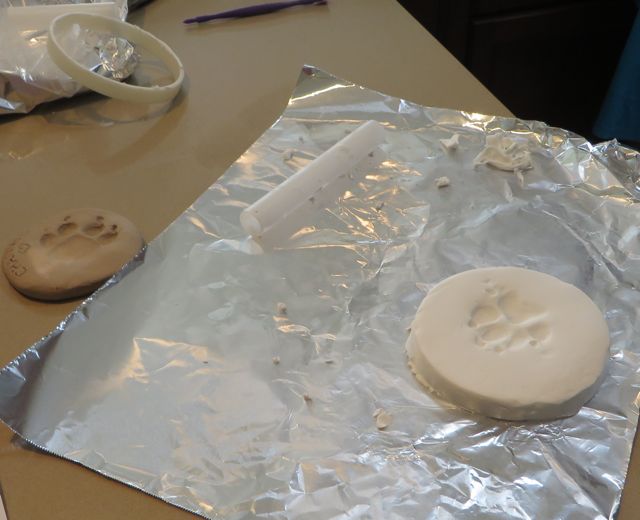 A month or so ago I ordered two kits to make paw prints as a final momento.