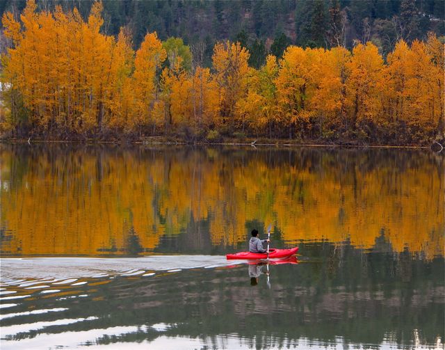 Someone was having a lovely paddle on a perfect fall day.