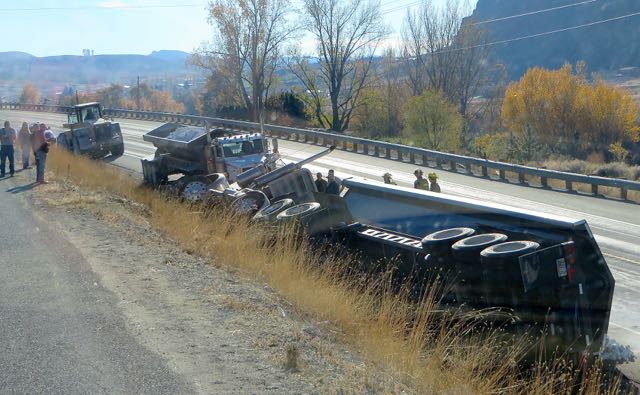 Not long on the road when we saw this. The driver must have fallen asleep at the wheel.