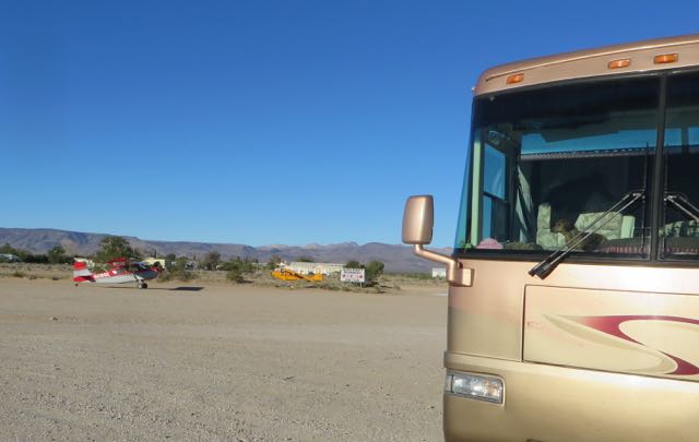 We start these early mornings with a hot drink and then stop after 60 -90 minutes to feed the girls. Today it was at an air strip on the California, Arizona, Nevada borders.