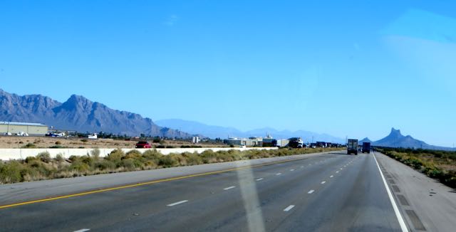 In just over an hour we had rejoined I10 and were heading to that mountain on the right.