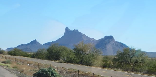 A horrid shot thru the windshield but that was our destination, Picacho Sate Park.