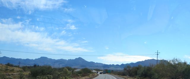 Those dark peaks are in Mexico. We will driving through them tomorrow.