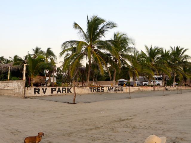 No matter the day, it always starts with a walk on the beach. We are parked just above the letters RV.