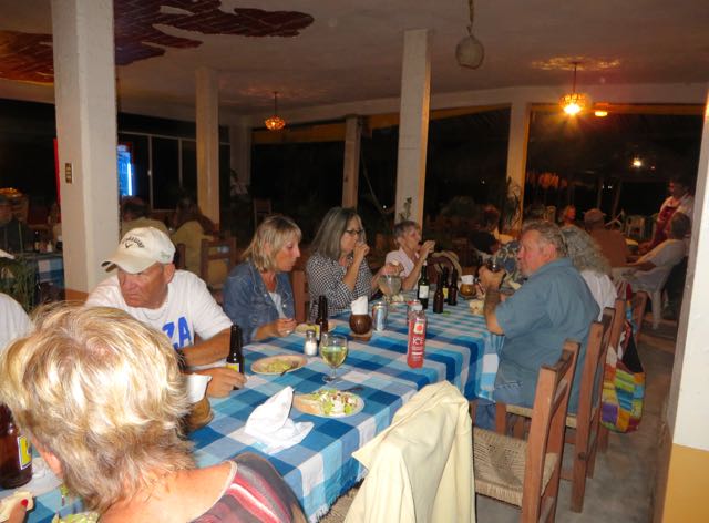 Just to show it's not all work, we headed out to monthly spaghetti dinner at one of the hotels on Tuesday. The main attraction is the 2 for 1 happy hour. I was good and stuck with wine. I had to walk home down the beach in the dark :)