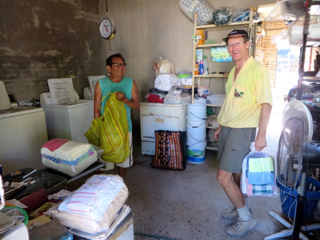 Next it was time to go pick up our laundry from Alfredo. I went along for the ride to say hello. He is becoming more serious about learning English and now has a tutor.