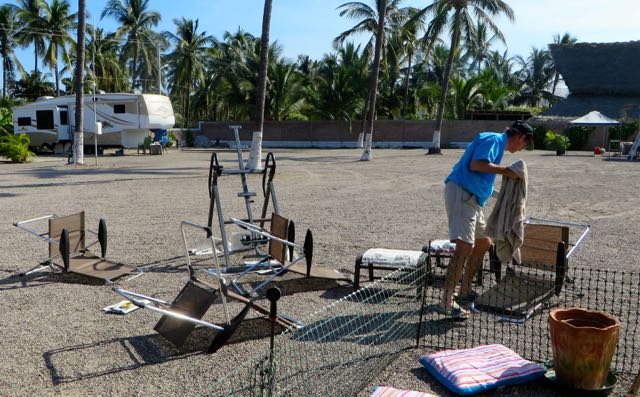 It was also the day to spray paint a few things. Rust is your enemy here in the salt air. We try to sty on top of it.