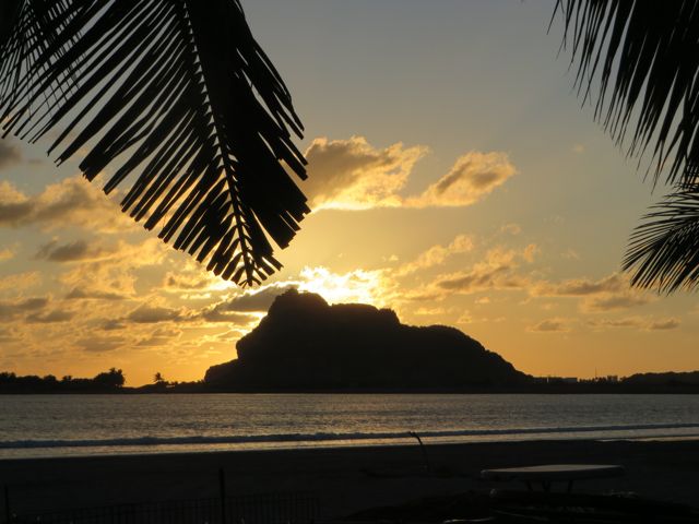 We actually did go and sit out front to enjoy the sunset