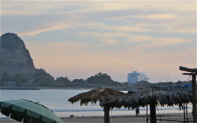 Of course I had arranged for a cruise ship to pass by. Amazing what a different perspective there was closer to the shipping channel than from where we are.