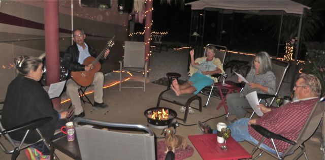 Thank goodness everyone here is so tolerant and understanding of this great visit for us. At midnite we were still playing and signing. At this point we were reheasing for a performance a few days hance.