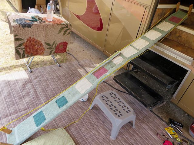 Colin built this foldable dog ramp just before we left th iasla