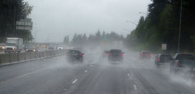 It rained hard all night In Eugene.