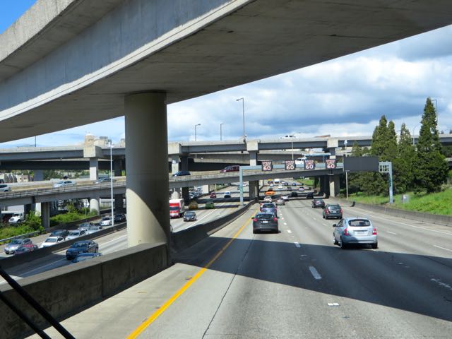 Much more traffic and more overpasses.