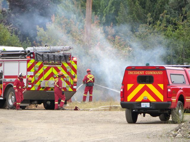 It looks like it was a grass fire ( ???? caused by a tossed butt ) that spread to the rail ties.