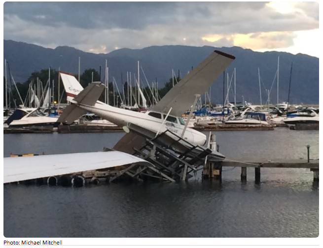 Even a float plane was thrashed. sadly this is the one Colin is supposed to use to do some arerials next week.
