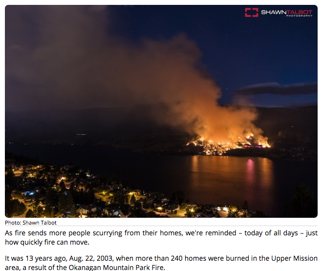 However just before 11 PM a fire started jsut acorss the lake