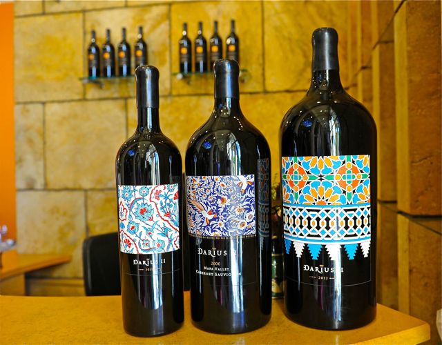 A lot of Persian influence here. The labels are etched into the glass.