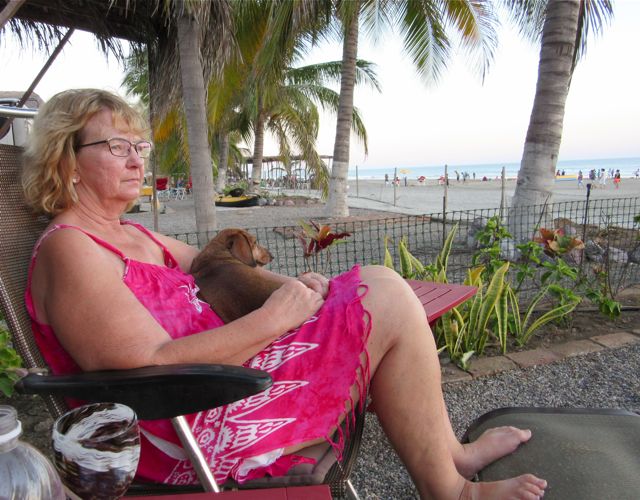 Caeli and I waiting for the sunset.