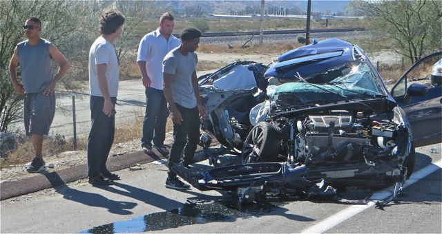 We had not been on I10 for long when we passed this accident. It had just happened, the police had not yet arrived.